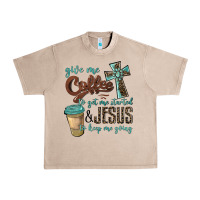French Oak give me coffee to get me started & jesus to keep me going Urban Heavy Tee - BarkalooDesign