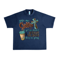 Navy give me coffee to get me started & jesus to keep me going Urban Heavy Tee - BarkalooDesign