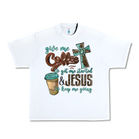 White give me coffee to get me started & jesus to keep me going Urban Heavy Tee - BarkalooDesign