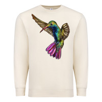Sandshell Flying Ruby Throated Hummingbird Premium Sweatshirt - LillyAllenDesigns