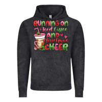 Vintage Black running on iced coffee and christmas cheer Vintage Hoodie - MaliasSmallBusiness