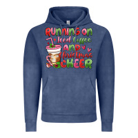 Vintage Denim running on iced coffee and christmas cheer Vintage Hoodie - MaliasSmallBusiness