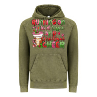 Vintage Olive running on iced coffee and christmas cheer Vintage Hoodie - MaliasSmallBusiness
