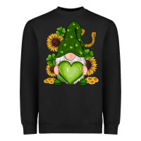 Black st patricks day shamrock sunflowers gnomes Heavyweight Sweatshirt - RanaPortraitStore