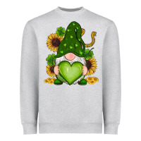Heather Grey st patricks day shamrock sunflowers gnomes Heavyweight Sweatshirt - RanaPortraitStore