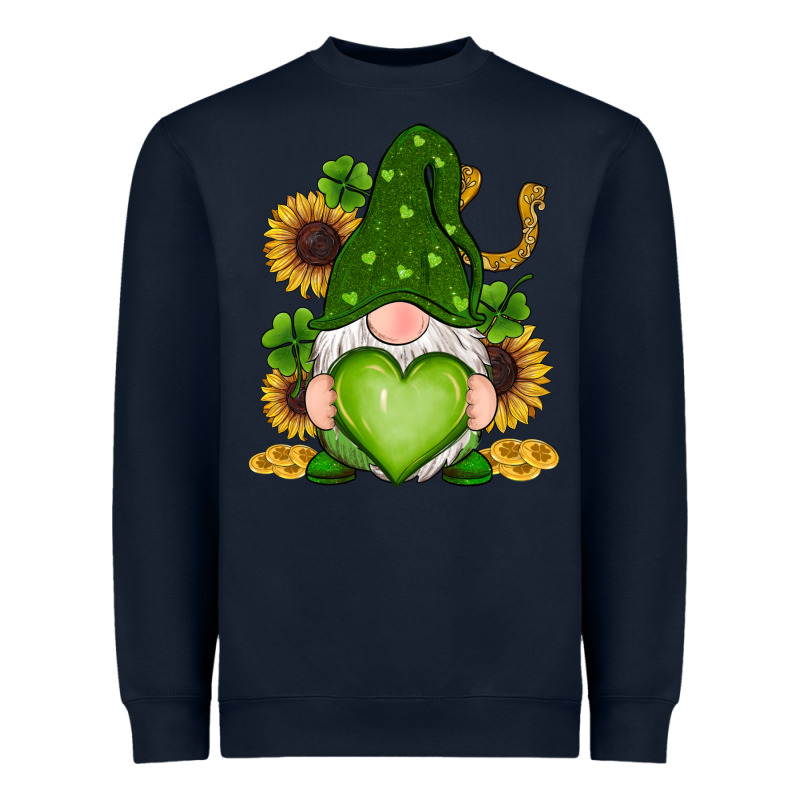 St Patricks Day Shamrock Sunflowers Gnomes Heavyweight Sweatshirt by RanaPortraitStore | Teevron
