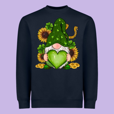 Heavyweight Sweatshirt st patricks day shamrock sunflowers gnomes