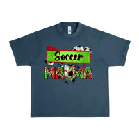 Midnight Navy soccer mama with leopard Urban Heavy Tee - Zillion Design Studio