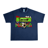 Navy soccer mama with leopard Urban Heavy Tee - Zillion Design Studio