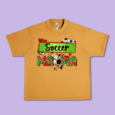 Soccer Mama With Leopard Urban Heavy Tee Designed By Zillion Design Studio