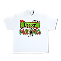 White soccer mama with leopard Urban Heavy Tee - Zillion Design Studio