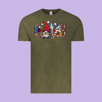 Vintage Tee love 4th july with gnome billie wilder