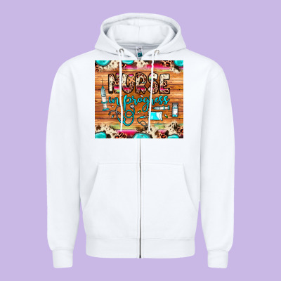 Nurse In Progress Zipper Hoodie Designed By Jahusdesignshop