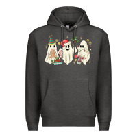 Charcoal Heather Christmas ghosts Premium Hoodie - MaliasSmallBusiness