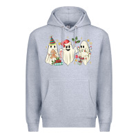 Heather Grey Christmas ghosts Premium Hoodie - MaliasSmallBusiness