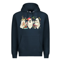 Navy Christmas ghosts Premium Hoodie - MaliasSmallBusiness