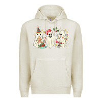Oatmeal Heather Christmas ghosts Premium Hoodie - MaliasSmallBusiness
