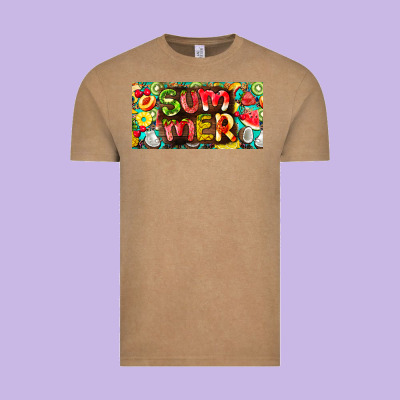 Summer With Fruits License Plate Vintage Tee Designed By Barkaloodesign