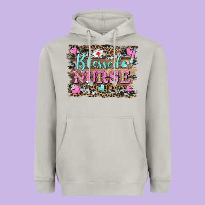 Blessed Nurse Heavyweight Hoodie Designed By Barkaloodesign