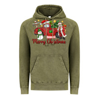 Vintage Olive merry christmas truck Vintage Hoodie - MaliasSmallBusiness