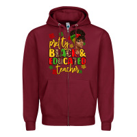 Burgundy pretty black and educated teacher Zipper Hoodie - Artiststas