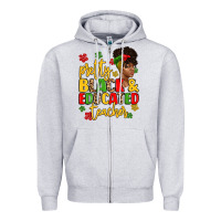 Heather Grey pretty black and educated teacher Zipper Hoodie - Artiststas