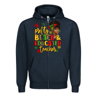 Navy pretty black and educated teacher Zipper Hoodie - Artiststas