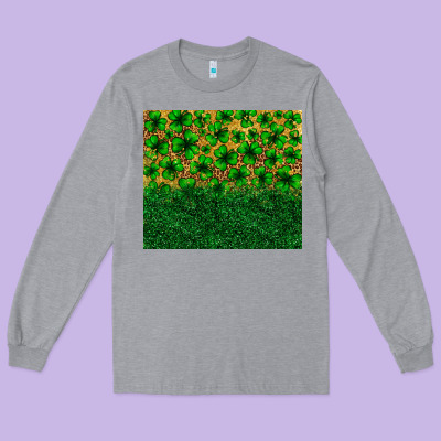 St. Patrick's Day Shamrock Leopard  Tumbler Long Sleeve Tee Designed By Neo Western