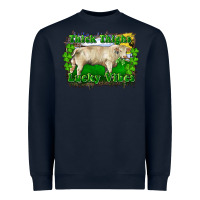 Navy thick thighs lucky vibes charolais bull Heavyweight Sweatshirt - RanaPortraitStore