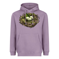 Lavender Bird Nest With Eggs Heavyweight Hoodie - LillyAllenDesigns