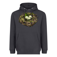 Smoke Bird Nest With Eggs Heavyweight Hoodie - LillyAllenDesigns