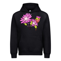 Black Bitterroot Flower Illustrations Urban Hoodie - LillyAllenDesigns