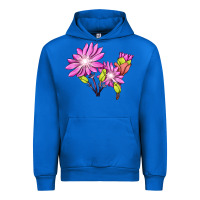 Cobalt Bitterroot Flower Illustrations Urban Hoodie - LillyAllenDesigns