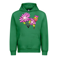 Emerald Bitterroot Flower Illustrations Urban Hoodie - LillyAllenDesigns