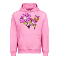 Fuchsia Pink Bitterroot Flower Illustrations Urban Hoodie - LillyAllenDesigns