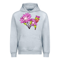 Heather Grey Bitterroot Flower Illustrations Urban Hoodie - LillyAllenDesigns