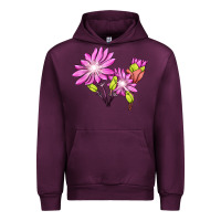 Mauve Wine Bitterroot Flower Illustrations Urban Hoodie - LillyAllenDesigns