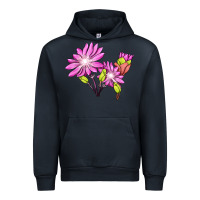 Navy Bitterroot Flower Illustrations Urban Hoodie - LillyAllenDesigns