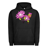 Pigment Black Bitterroot Flower Illustrations Urban Hoodie - LillyAllenDesigns