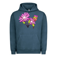 Pigment Midnight Navy Bitterroot Flower Illustrations Urban Hoodie - LillyAllenDesigns