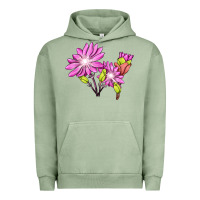 Pigment Oil Green Bitterroot Flower Illustrations Urban Hoodie - LillyAllenDesigns