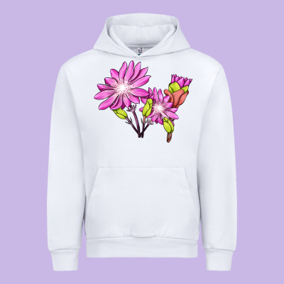 Bitterroot Flower Illustrations Urban Hoodie Designed By Lillyallendesigns
