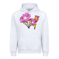 White Bitterroot Flower Illustrations Urban Hoodie - LillyAllenDesigns