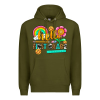 Army Green hello first grade Premium Hoodie - NancyCooperArtShop