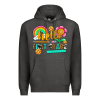 Charcoal Heather hello first grade Premium Hoodie - NancyCooperArtShop