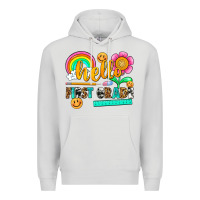 Dove Grey hello first grade Premium Hoodie - NancyCooperArtShop