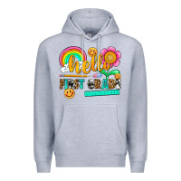 Heather Grey hello first grade Premium Hoodie - NancyCooperArtShop