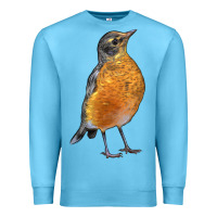 Ocean Blue American Robin Bird Premium Sweatshirt - LillyAllenDesigns