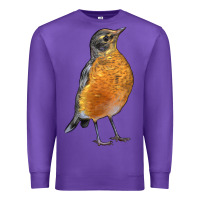 Purple American Robin Bird Premium Sweatshirt - LillyAllenDesigns