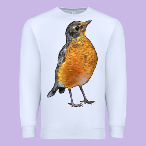 American Robin Bird Premium Sweatshirt Designed By Lillyallendesigns